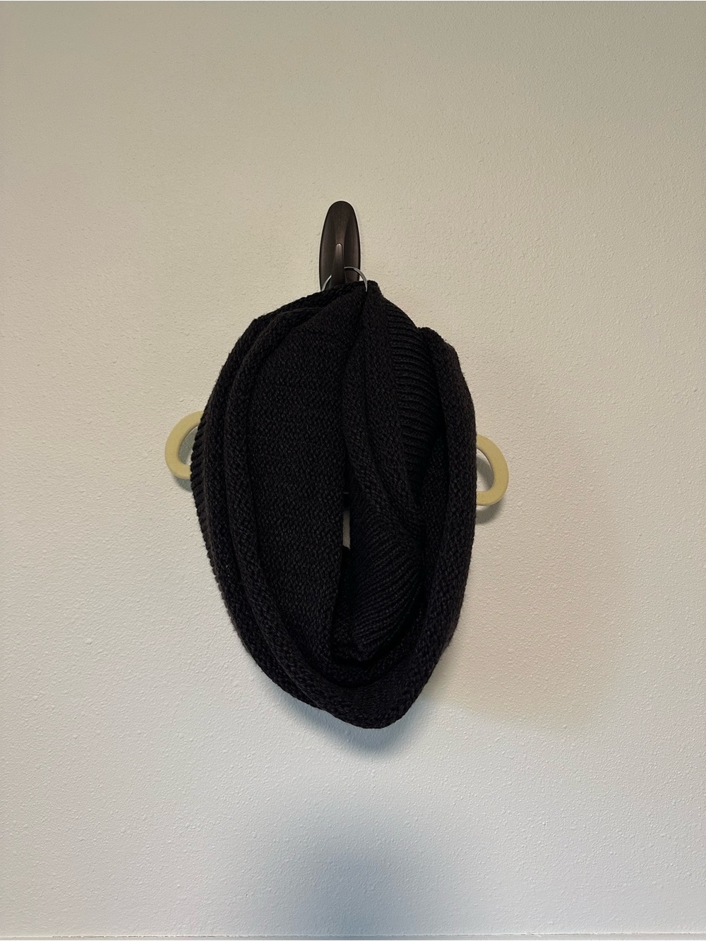 Look by M Charcoal Chunky Knit Infinity Scarf Gray Cotton Blend Cozy Loop